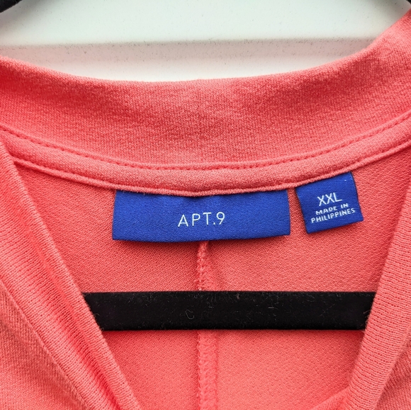 APT 9 Long Sleeves Top XXL babydoll style flowy crew neck elastic at wrist - Picture 3 of 6